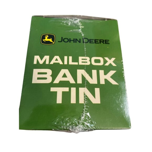 John Deere Mailbox Tin Bank  With Original Unopened Sealed Box - Picture 1 of 10